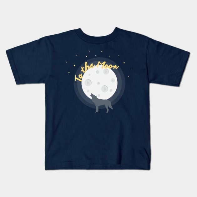 To the Moon (cryptocurrency) Kids T-Shirt by Claudiaco